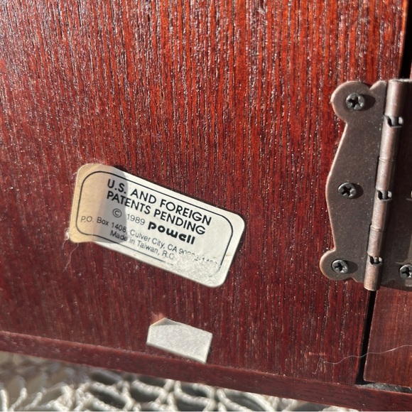 Vintage Powell Wood Jewelry Box 7 Drawer Two Doors Mirror Bombay Style Dark Tone - Picture 12 of 12